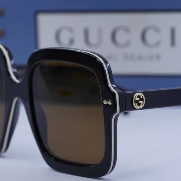 Gucci GG1241S 001 Square Sunglasses - Black/Brown - Picture 2 of 11